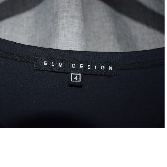 Elm Design Black Asymmetrical Long Sleeve Pima Cotton Dress Size 4 - Picture 3 of 4